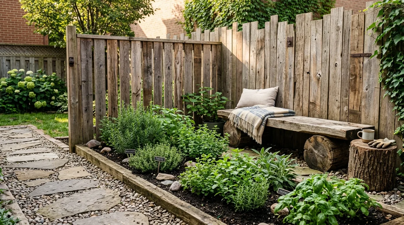 Recycled Wood Slat Fence